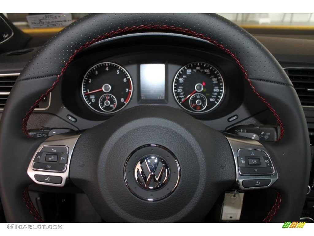 2013 Volkswagen Jetta GLI Autobahn Titan Black Steering Wheel Photo #81420471