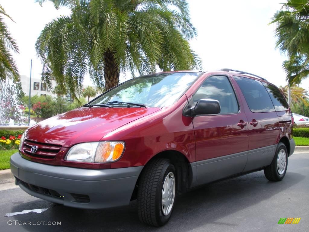 2002 Sienna CE - Vintage Red Pearl / Oak photo #2