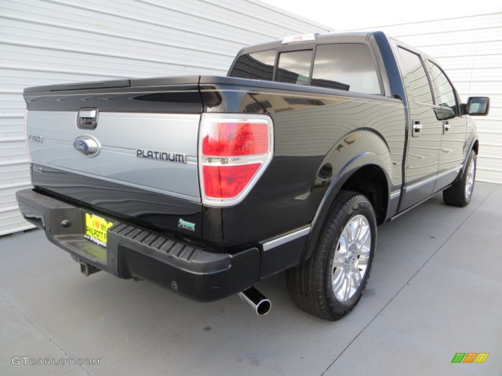 2010 F150 Platinum SuperCrew - Tuxedo Black / Sienna Brown Leather/Black photo #4