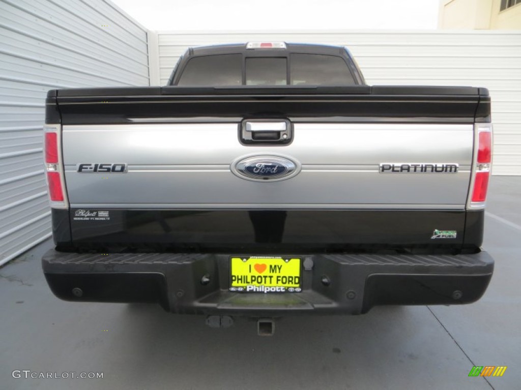 2010 F150 Platinum SuperCrew - Tuxedo Black / Sienna Brown Leather/Black photo #5