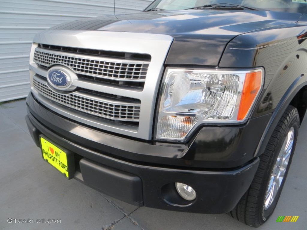 2010 F150 Platinum SuperCrew - Tuxedo Black / Sienna Brown Leather/Black photo #10