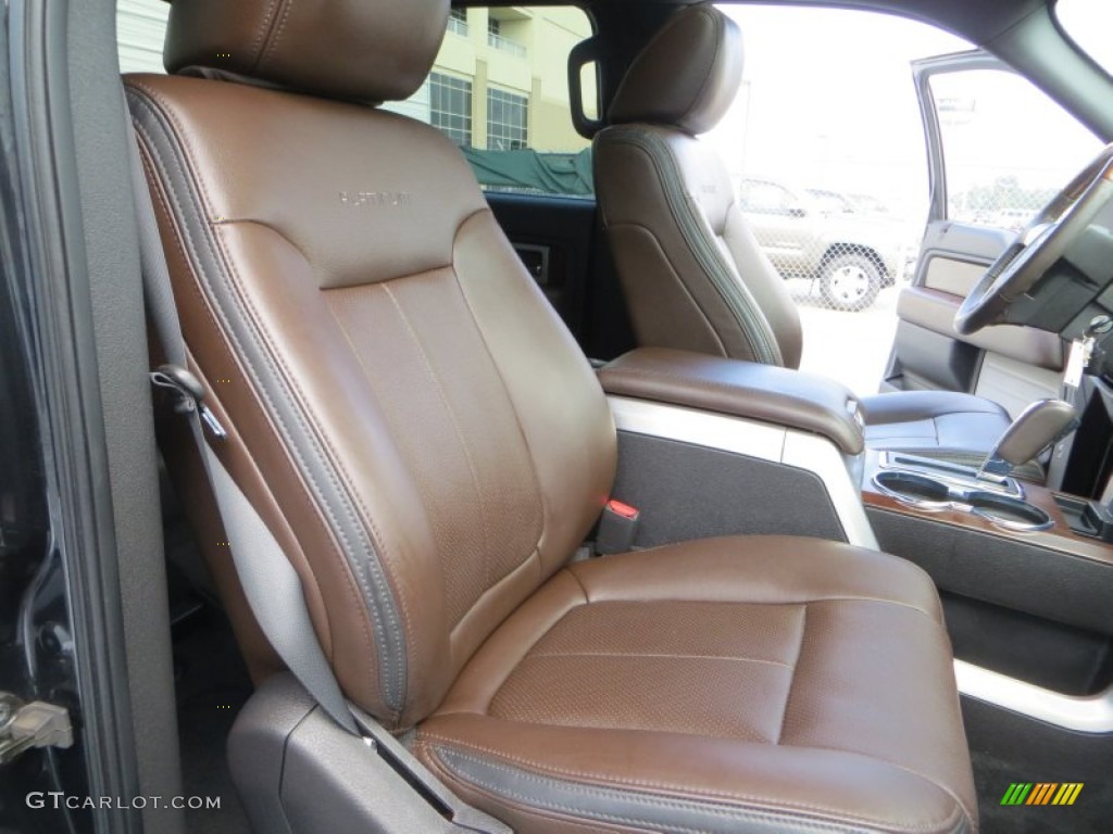 2010 F150 Platinum SuperCrew - Tuxedo Black / Sienna Brown Leather/Black photo #27
