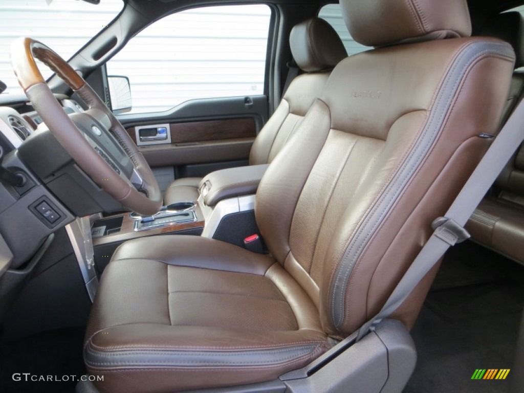 2010 F150 Platinum SuperCrew - Tuxedo Black / Sienna Brown Leather/Black photo #37