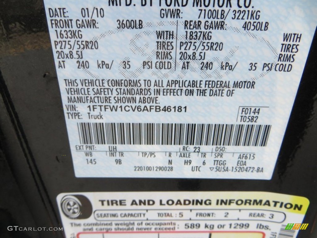 2010 F150 Platinum SuperCrew - Tuxedo Black / Sienna Brown Leather/Black photo #50