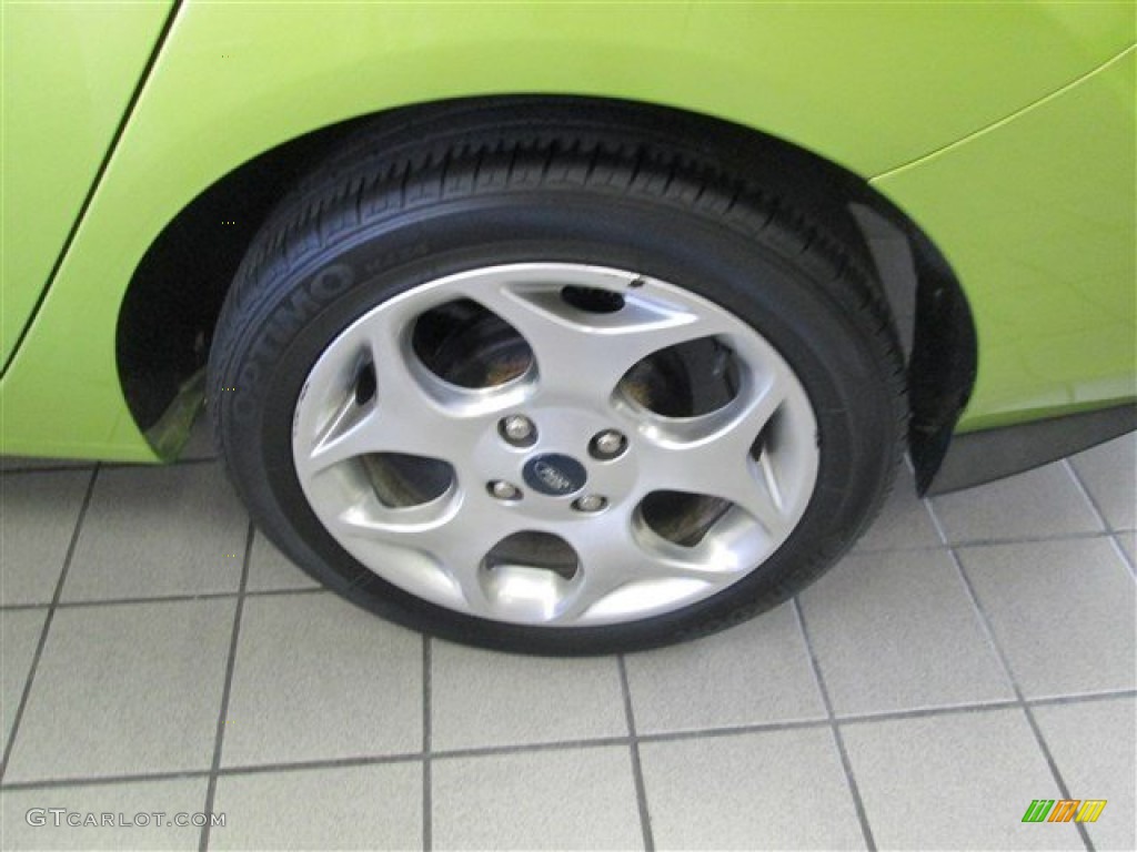 2011 Fiesta SEL Sedan - Lime Squeeze Metallic / Cashmere/Charcoal Black Leather photo #7