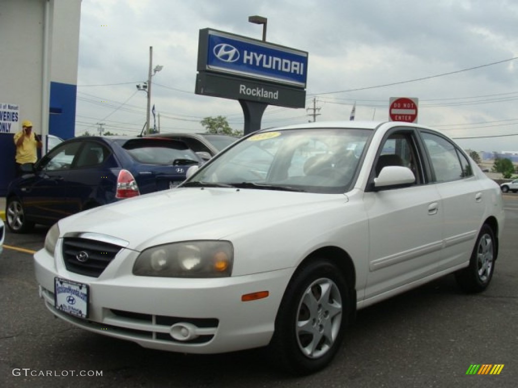2004 Elantra GLS Sedan - Nordic White / Beige photo #1