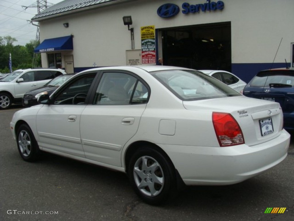 2004 Elantra GLS Sedan - Nordic White / Beige photo #6
