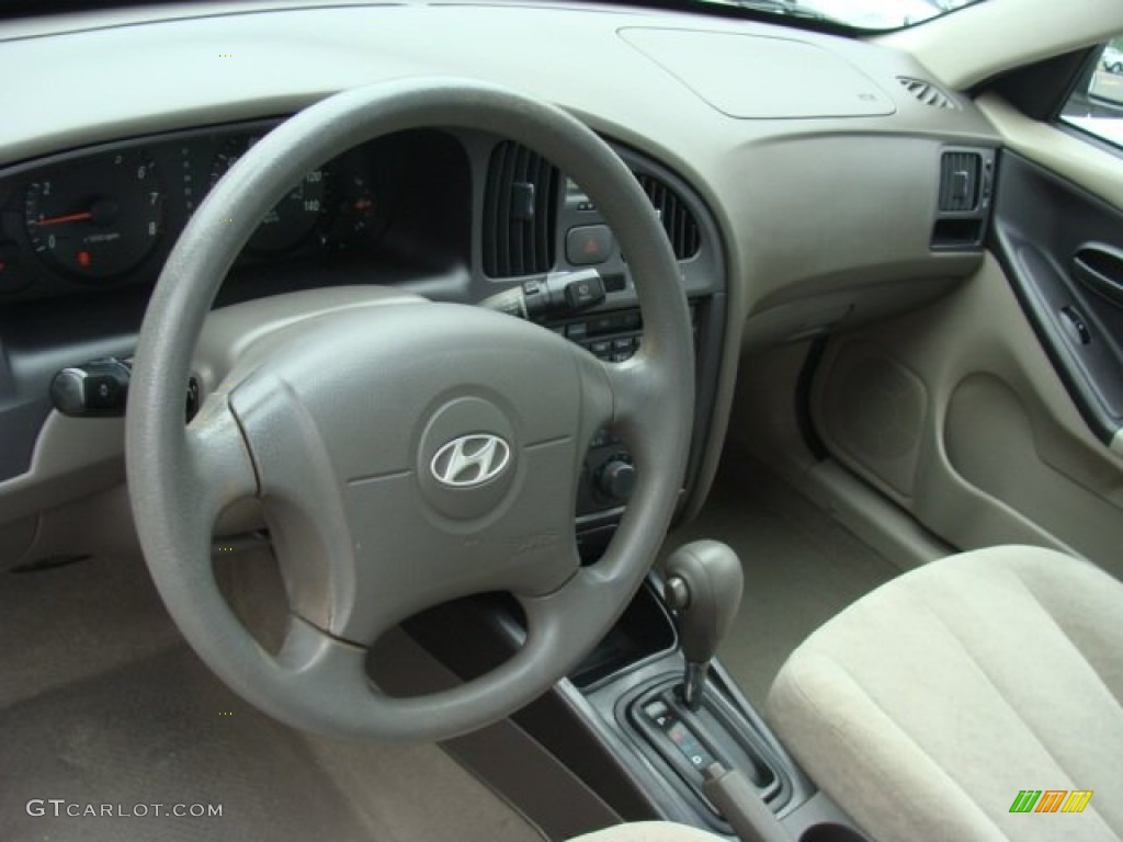 2004 Elantra GLS Sedan - Nordic White / Beige photo #9