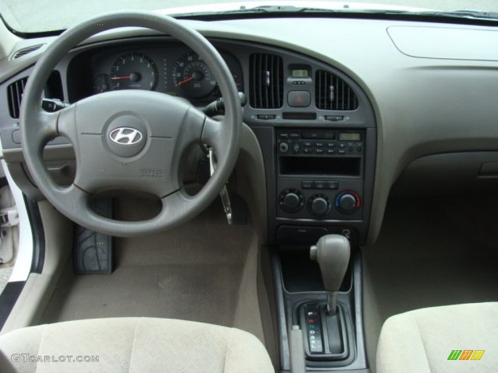 2004 Elantra GLS Sedan - Nordic White / Beige photo #11