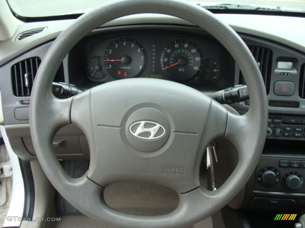 2004 Elantra GLS Sedan - Nordic White / Beige photo #12