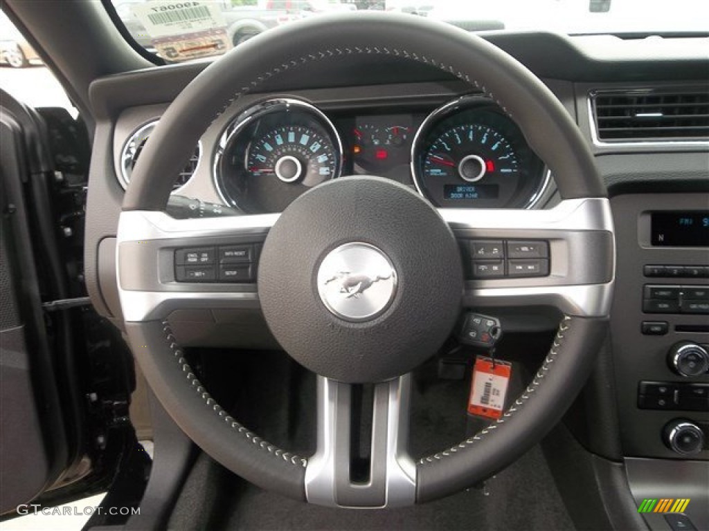 2014 Ford Mustang V6 Coupe Charcoal Black Steering Wheel Photo #81425992