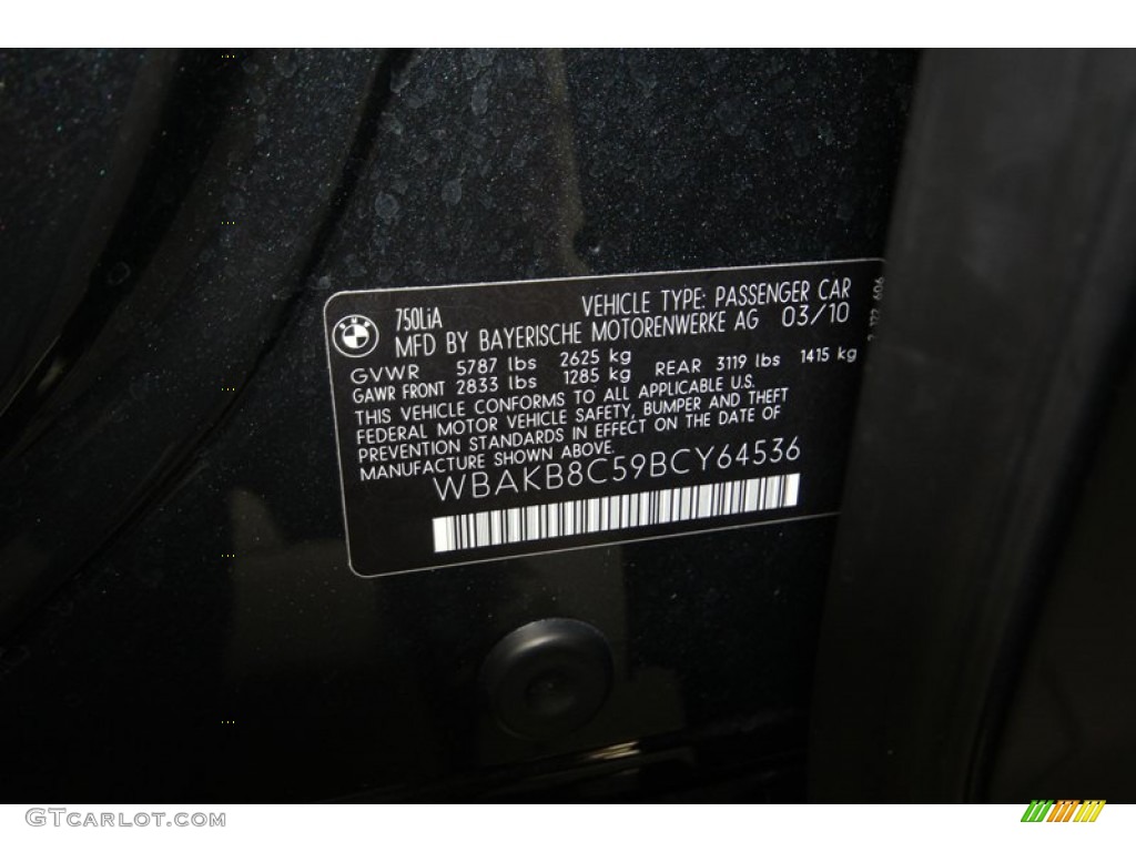 2011 7 Series 750Li Sedan - Black Sapphire Metallic / Black photo #9