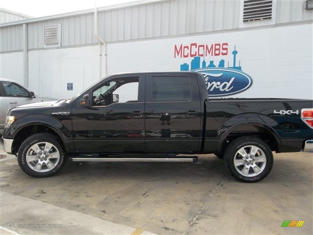 2013 F150 Lariat SuperCrew 4x4 - Tuxedo Black Metallic / Black photo #3