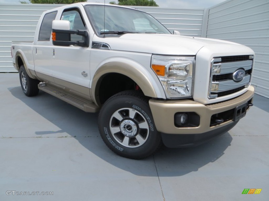 2013 F250 Super Duty King Ranch Crew Cab 4x4 - White Platinum Tri-Coat / King Ranch Chaparral Leather/Black Trim photo #1