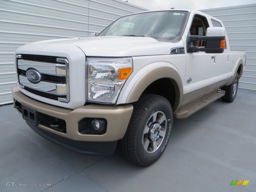 2013 F250 Super Duty King Ranch Crew Cab 4x4 - White Platinum Tri-Coat / King Ranch Chaparral Leather/Black Trim photo #7