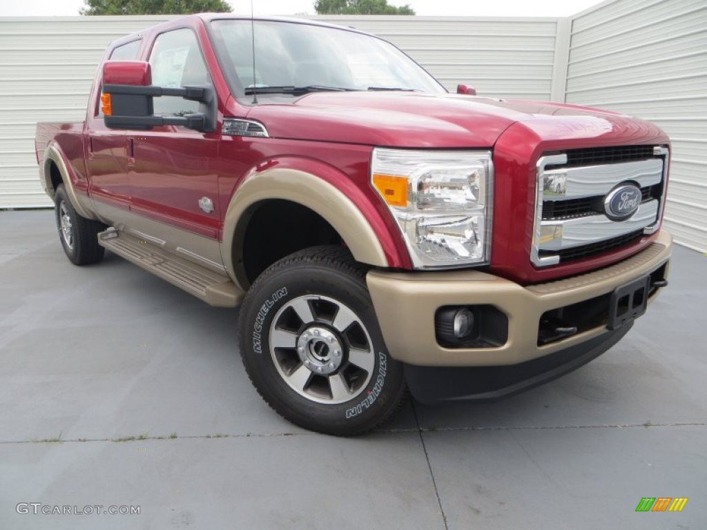 2013 F250 Super Duty King Ranch Crew Cab 4x4 - Ruby Red Metallic / King Ranch Chaparral Leather/Black Trim photo #1