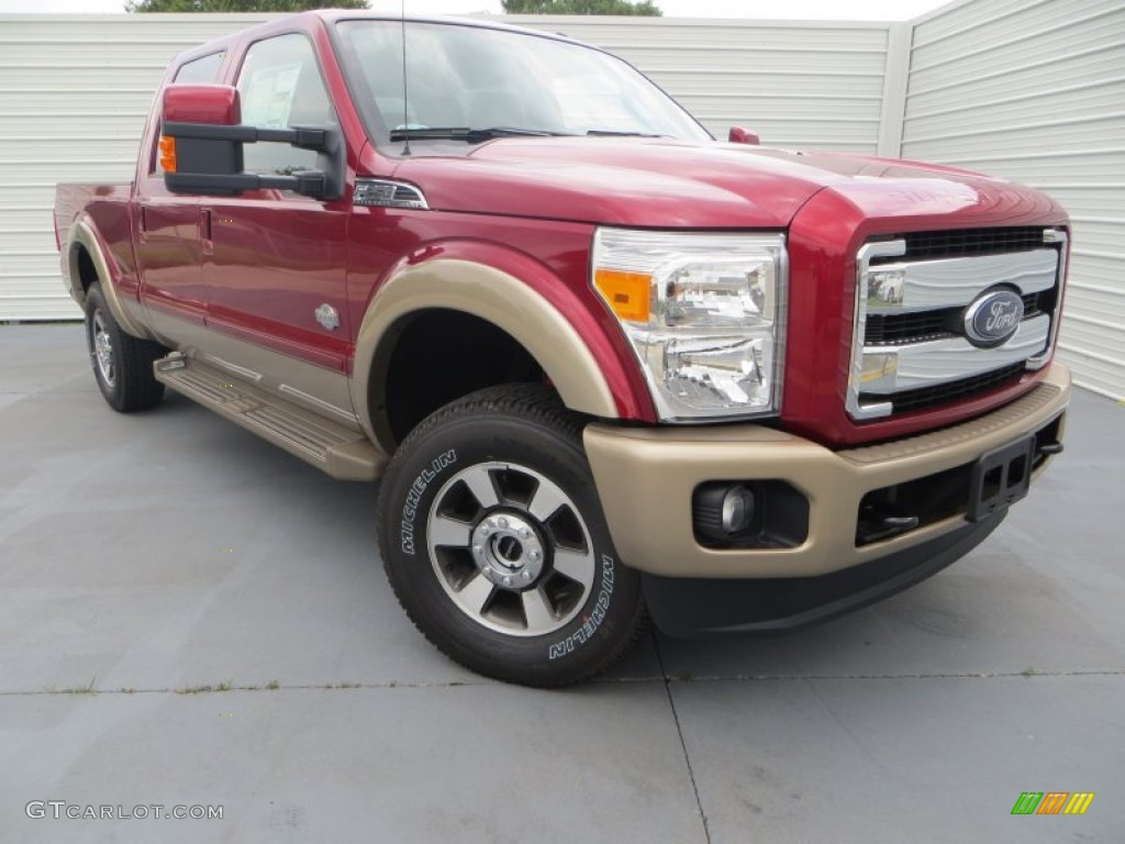 Ruby Red Metallic 2013 Ford F250 Super Duty King Ranch Crew Cab 4x4 Exterior Photo #81433789
