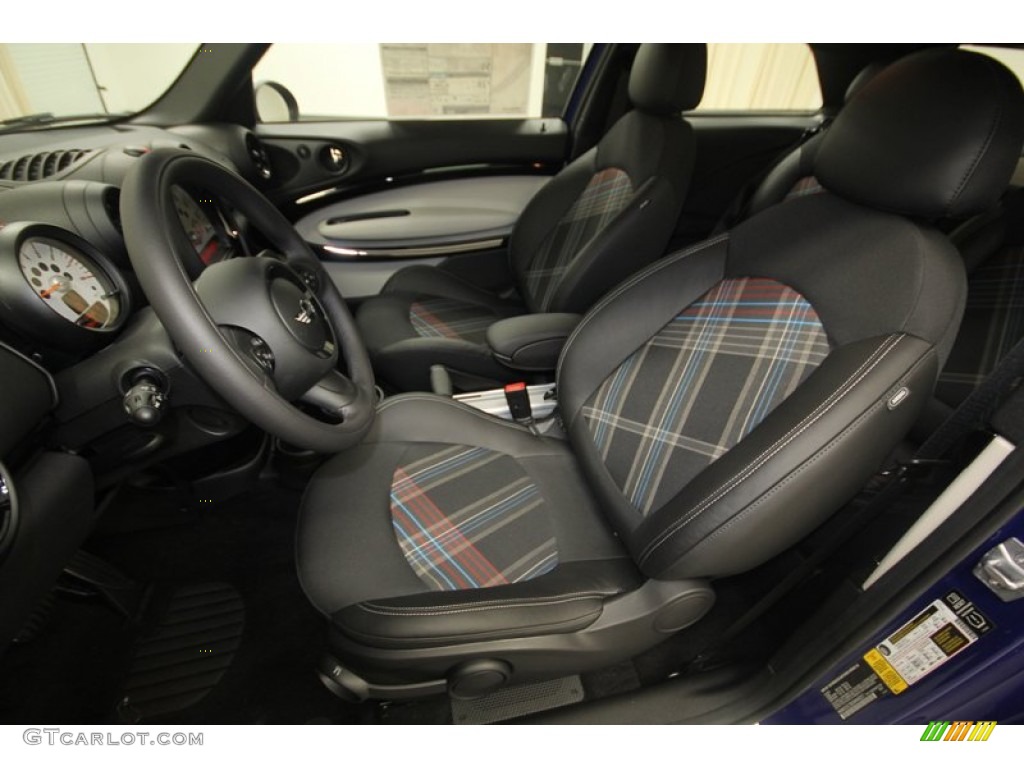 Leather/Cloth Hot Cross Carbon Black Interior 2013 Mini Cooper S Paceman Photo #81434661