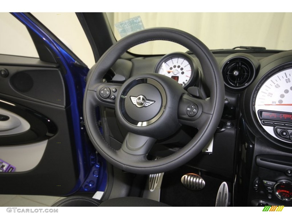 2013 Mini Cooper S Paceman Leather/Cloth Hot Cross Carbon Black Steering Wheel Photo #81435168