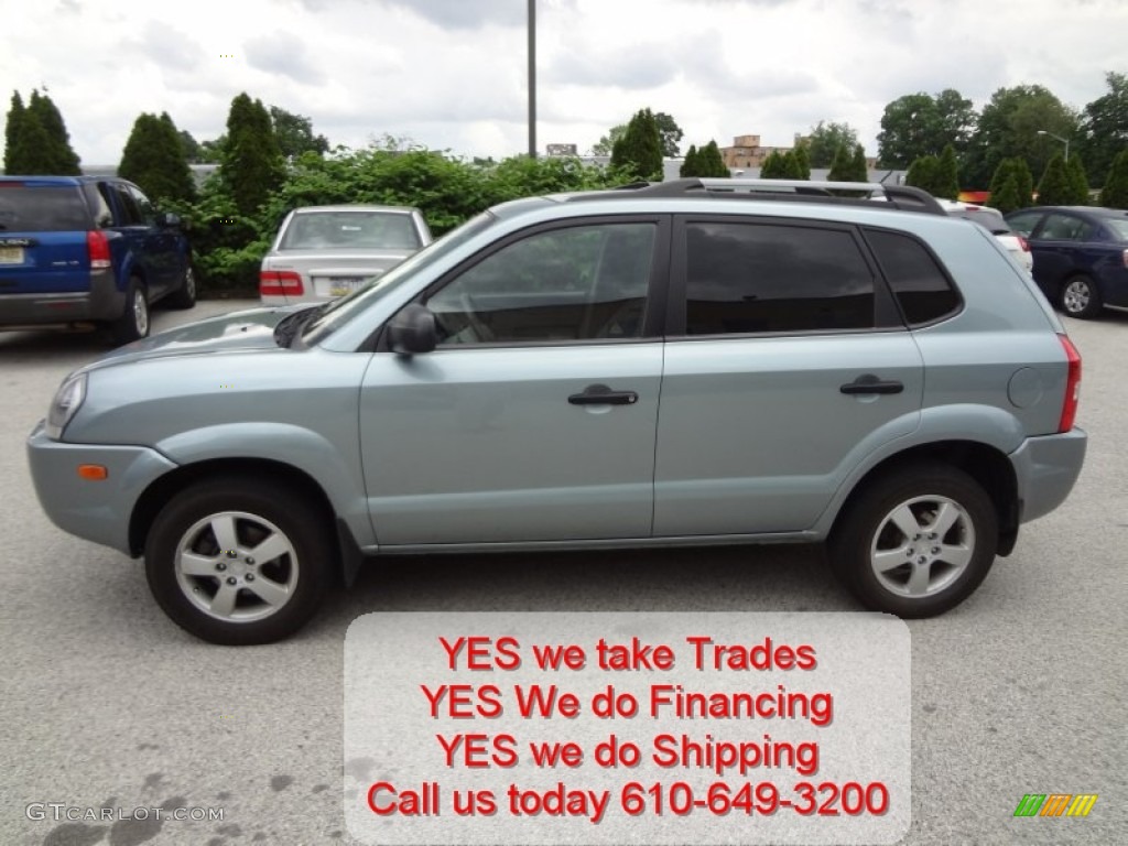 2007 Tucson GLS - Alpine Frost Blue Metallic / Gray photo #9