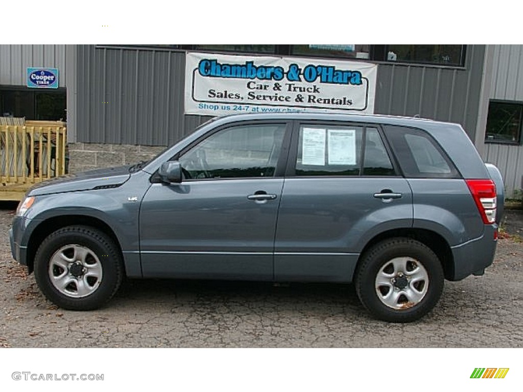 2007 Grand Vitara 4x4 - Azure Grey Metallic / Black photo #2