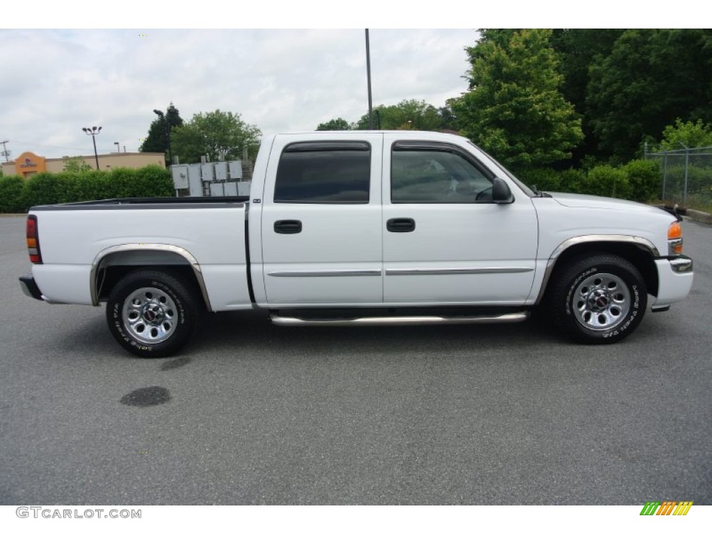 2006 Sierra 1500 SLE Crew Cab - Summit White / Dark Pewter photo #6