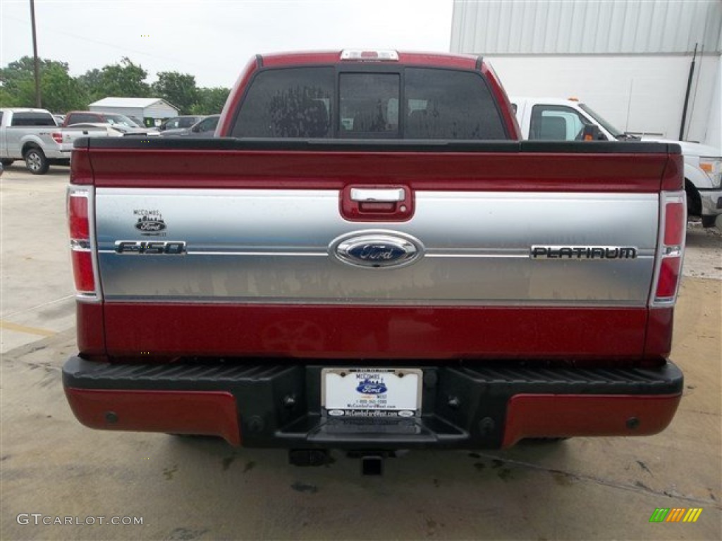 2013 F150 Platinum SuperCrew 4x4 - Ruby Red Metallic / Platinum Unique Black Leather photo #6