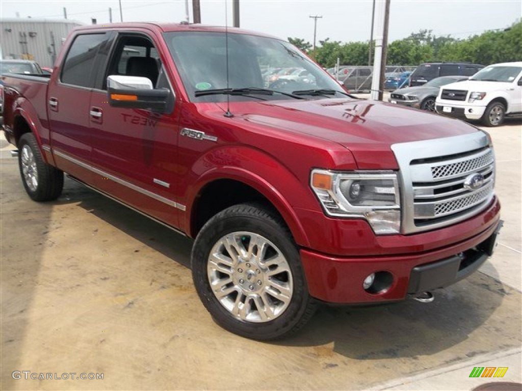 2013 F150 Platinum SuperCrew 4x4 - Ruby Red Metallic / Platinum Unique Black Leather photo #8