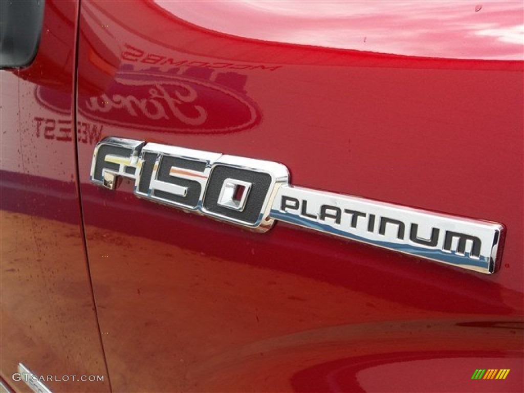 2013 F150 Platinum SuperCrew 4x4 - Ruby Red Metallic / Platinum Unique Black Leather photo #11