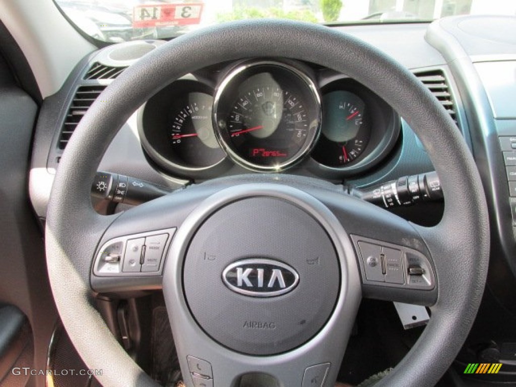 2011 Kia Soul + Black Soul Logo Cloth Steering Wheel Photo #81439347