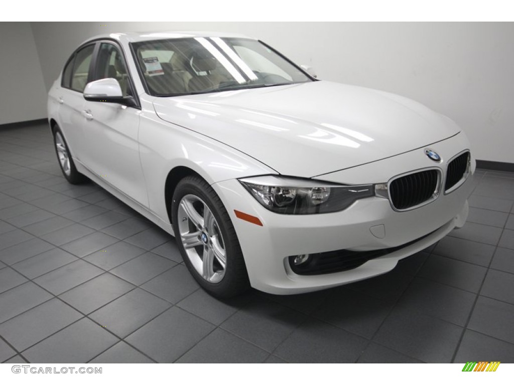 2013 3 Series 328i Sedan - Mineral White Metallic / Venetian Beige photo #1