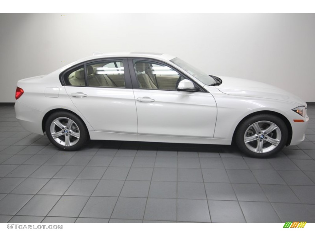 2013 3 Series 328i Sedan - Mineral White Metallic / Venetian Beige photo #2