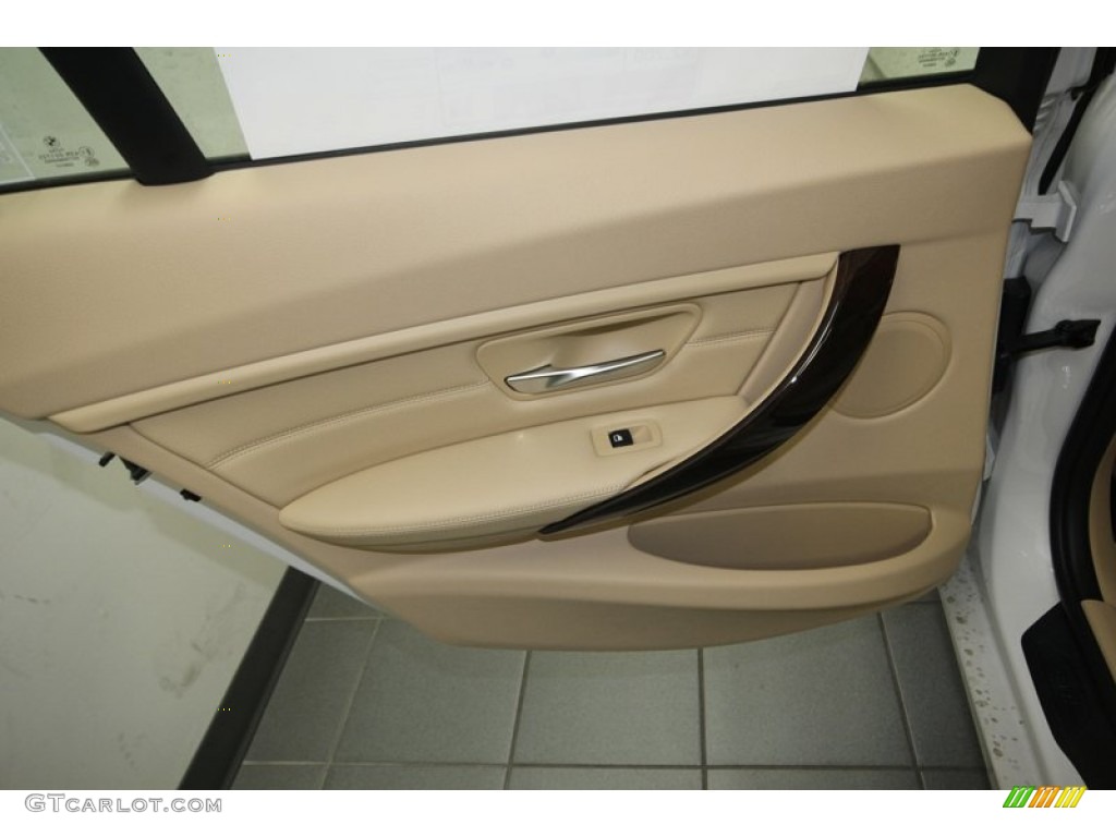 2013 BMW 3 Series 328i Sedan Venetian Beige Door Panel Photo #81440628