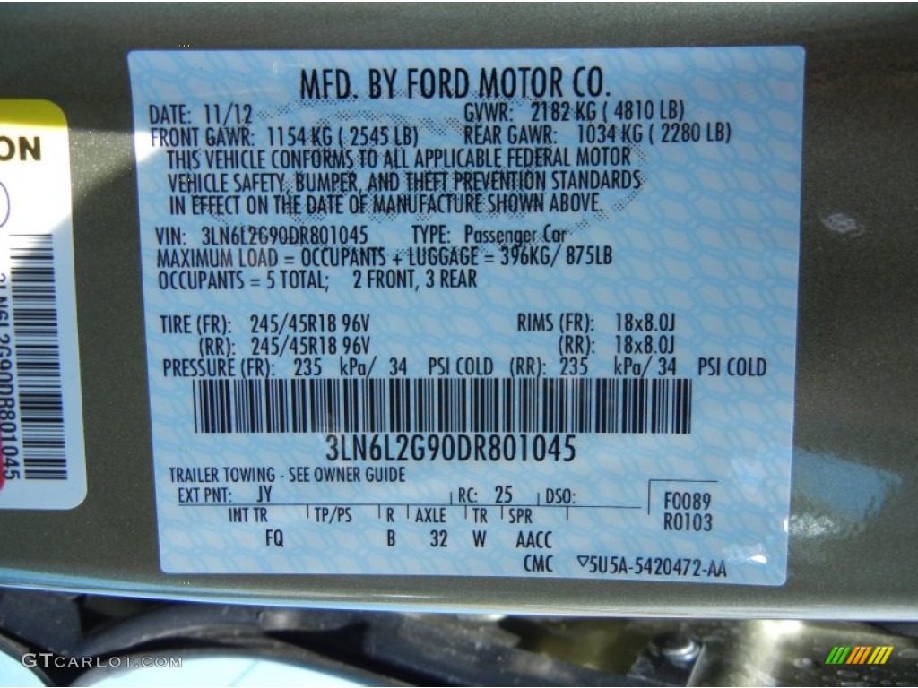 2013 MKZ Color Code JY for Ginger Ale Photo #81443027