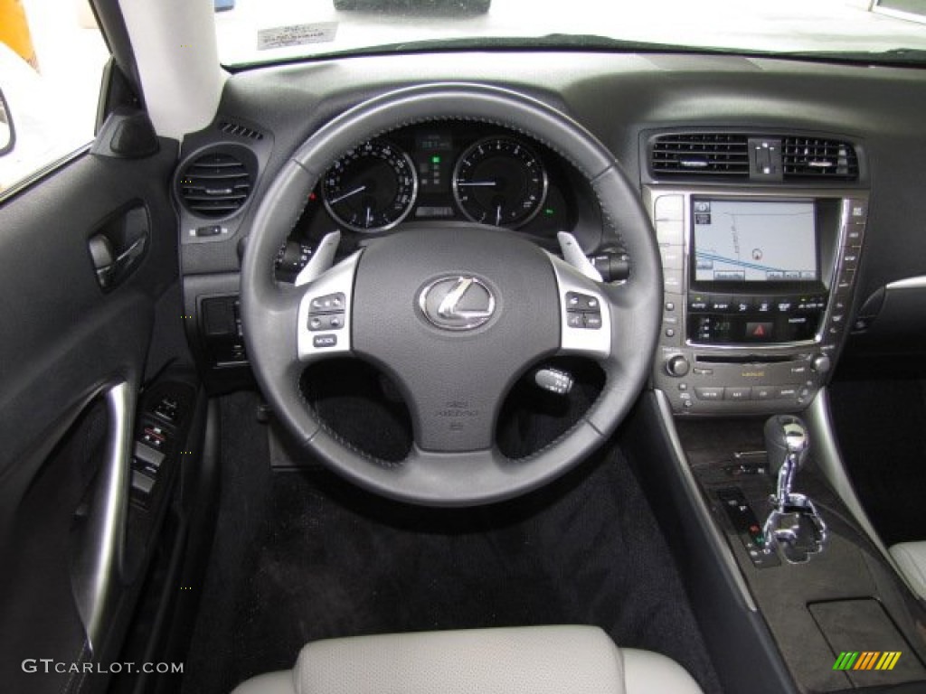 2011 Lexus IS 350C Convertible Light Gray Steering Wheel Photo #81443820