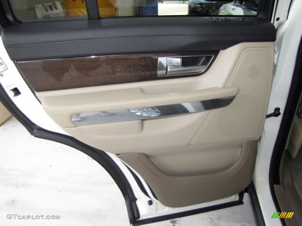 2010 Land Rover Range Rover Sport HSE Almond-Nutmeg Alcantara/Ivory Stitching Door Panel Photo #81445546