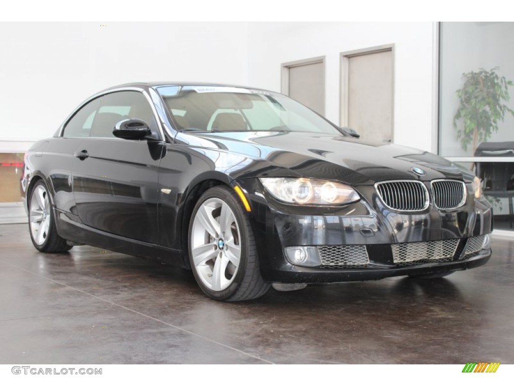 2009 3 Series 335i Convertible - Black Sapphire Metallic / Saddle Brown Dakota Leather photo #3