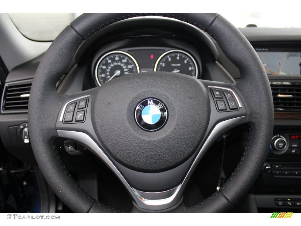 2014 BMW X1 sDrive28i Black Steering Wheel Photo #81451892