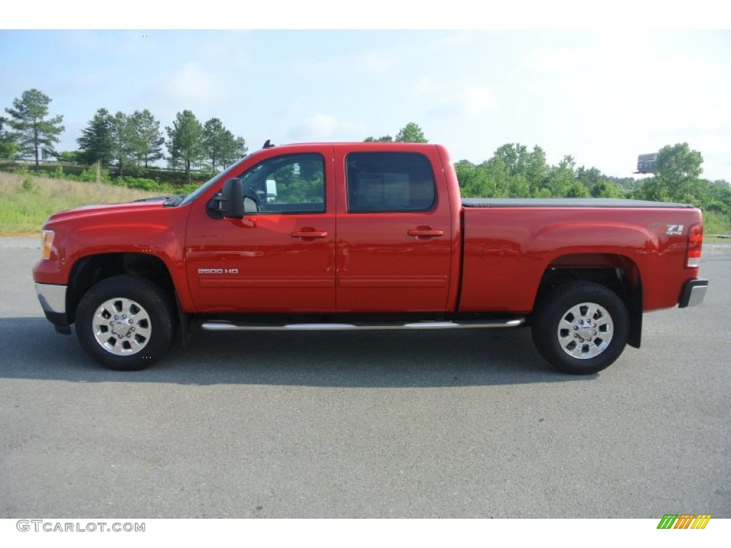 Fire Red 2011 GMC Sierra 2500HD SLT Crew Cab 4x4 Exterior Photo #81453210