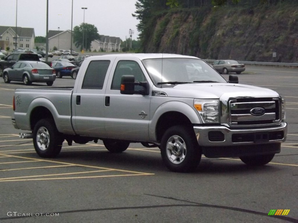 2012 F250 Super Duty XLT Crew Cab 4x4 - Ingot Silver Metallic / Steel photo #7