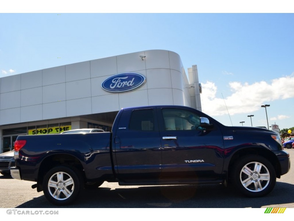 2007 Tundra Limited Double Cab 4x4 - Nautical Blue Metallic / Beige photo #2