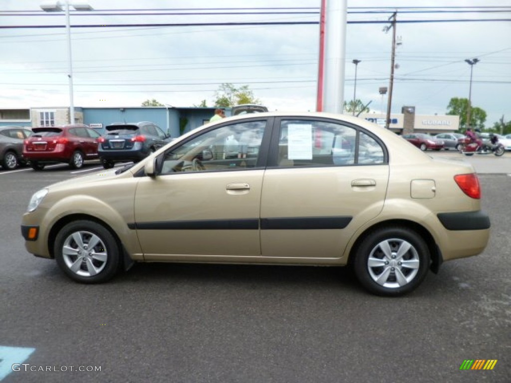 Cashmere Beige 2009 Kia Rio LX Sedan Exterior Photo #81458124