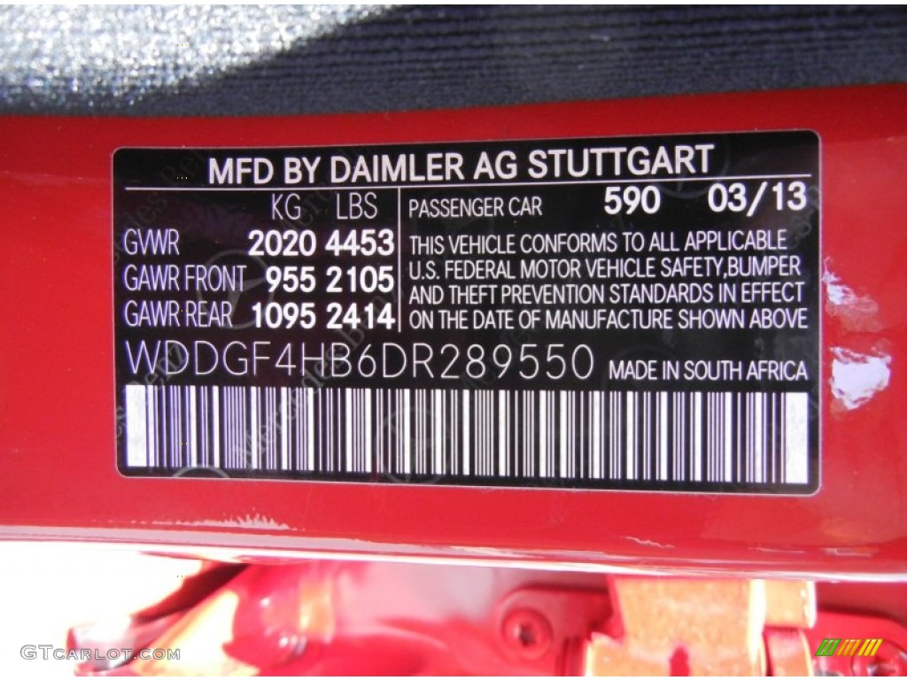 2013 C Color Code 590 for Mars Red Photo #81458793