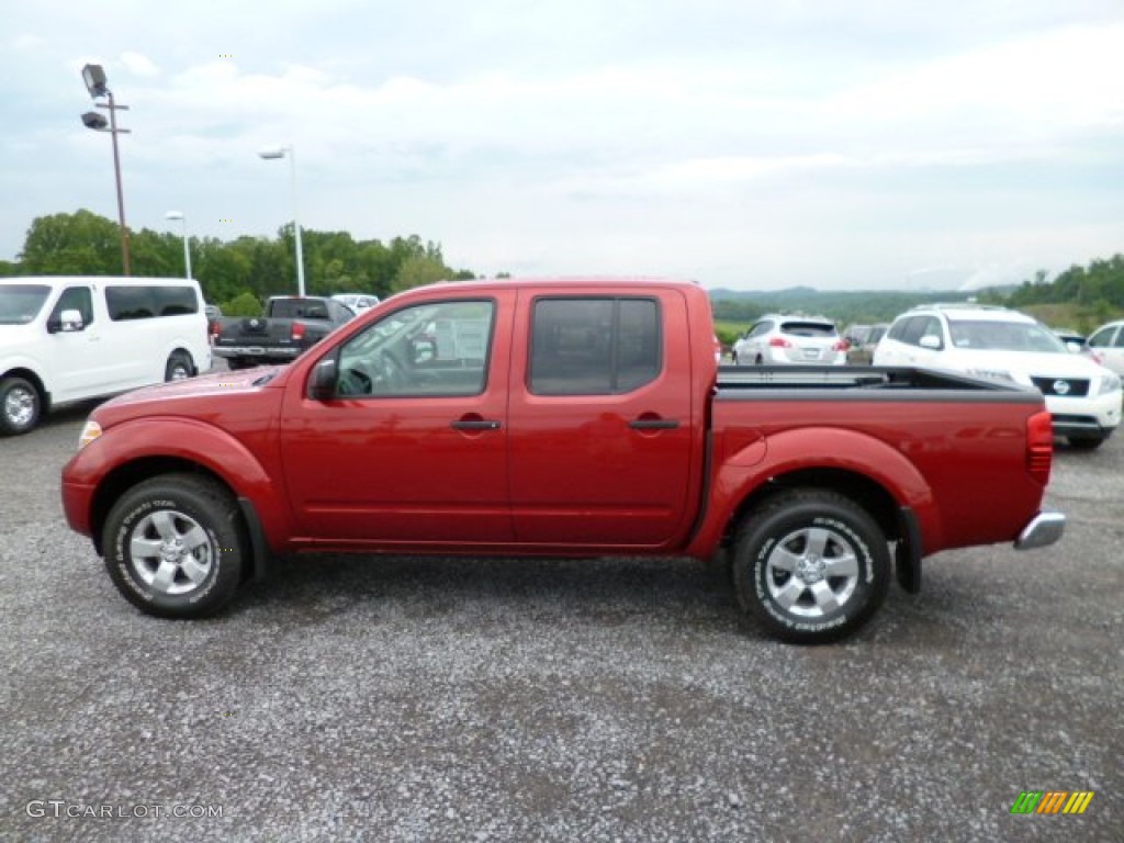 2013 Frontier SV V6 Crew Cab 4x4 - Lava Red / Steel photo #4