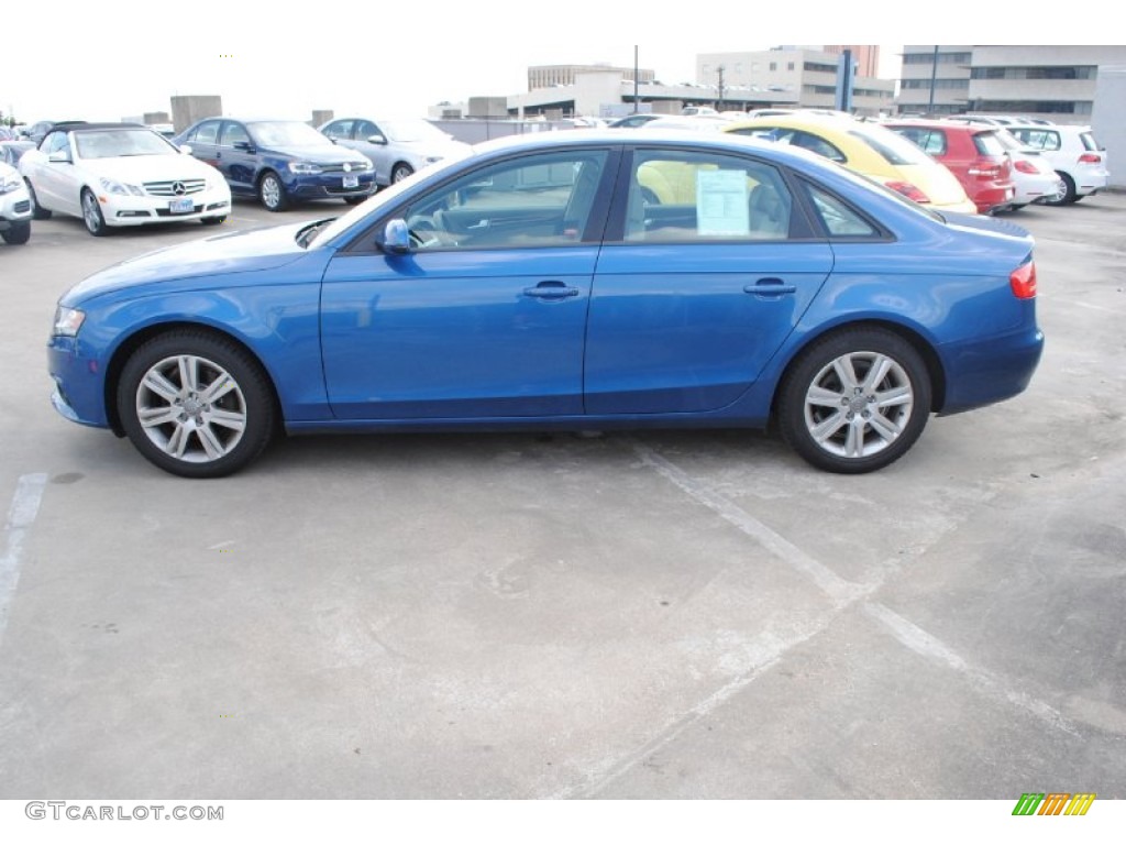 2010 A4 2.0T quattro Sedan - Aruba Blue Pearl Effect / Light Gray photo #4