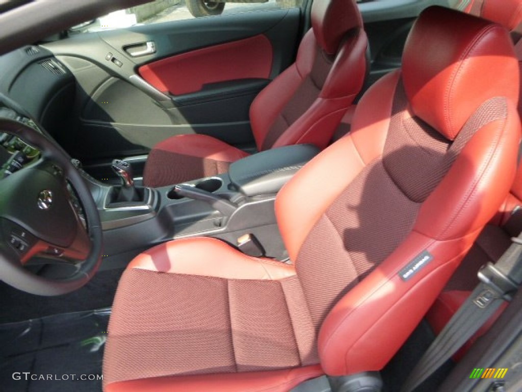 Red Leather/Red Cloth Interior 2013 Hyundai Genesis Coupe 3.8 R-Spec Photo #81462074
