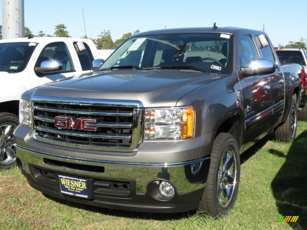 2013 Sierra 1500 SLE Crew Cab - Steel Gray Metallic / Ebony photo #7