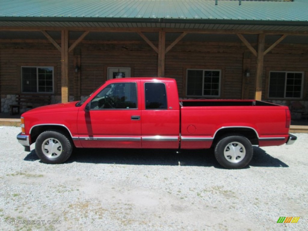 1997 C/K C1500 Extended Cab - Victory Red / Medium Dark Pewter photo #1