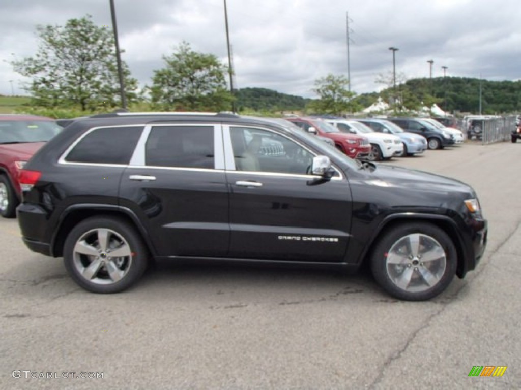 2014 Grand Cherokee Overland 4x4 - Brilliant Black Crystal Pearl / Overland Nepal Jeep Brown Light Frost photo #5