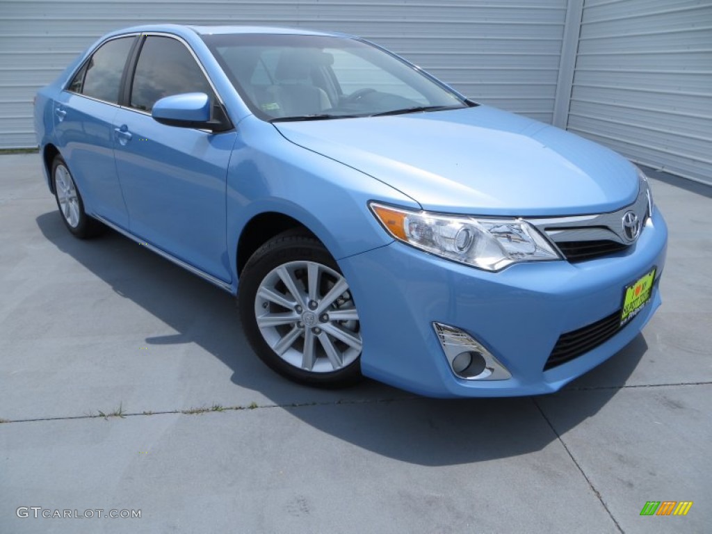 2013 Camry XLE - Clearwater Blue Metallic / Ash photo #1